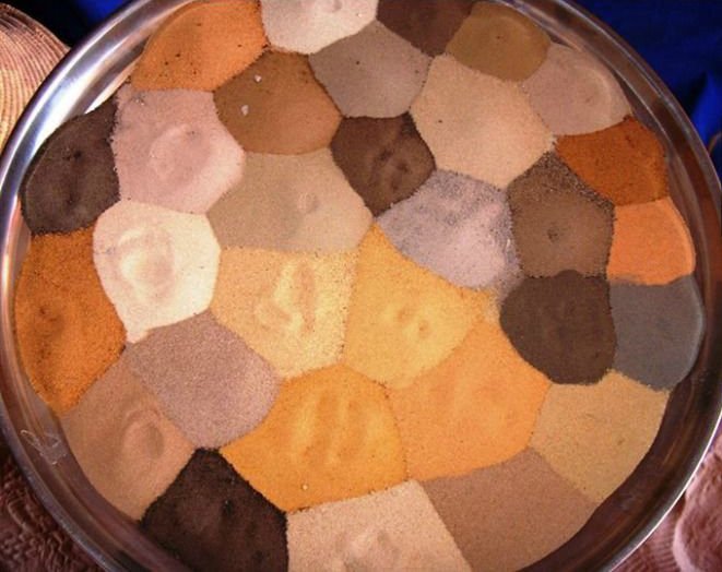 هكذا تبدو ألوان الرمال المختلفة من الصحراء الكبرى في أفريقيا.