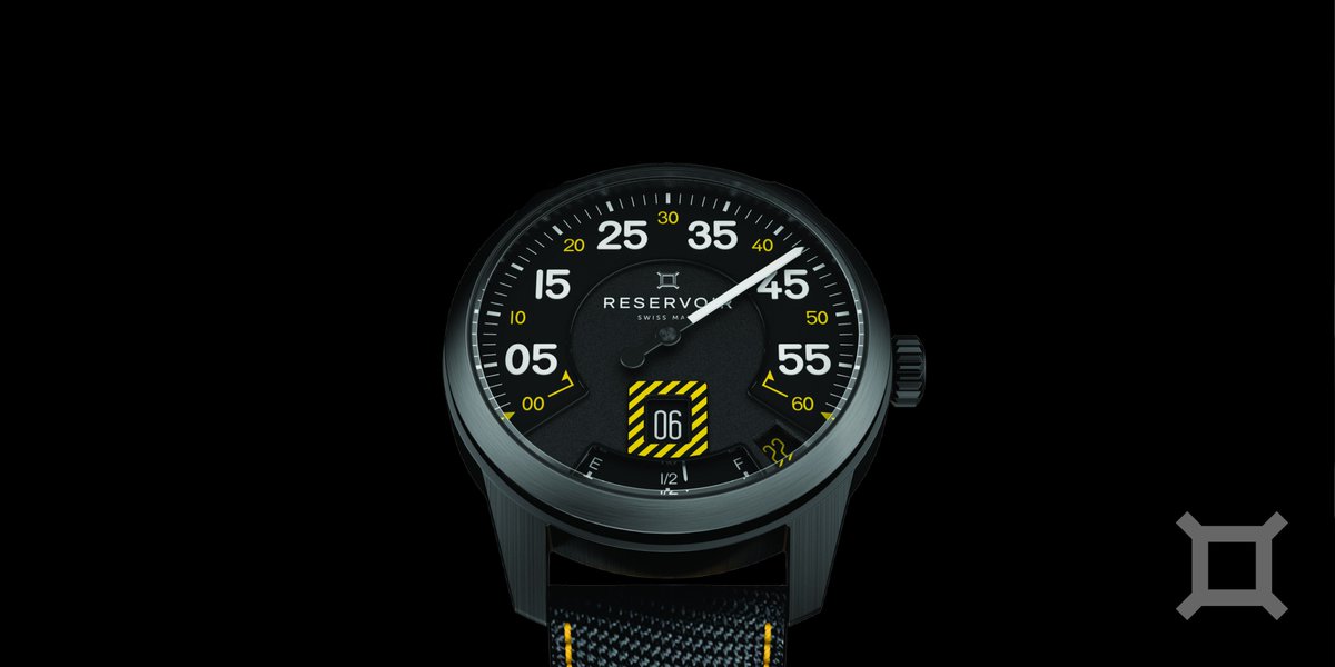 #Baselworld2017 novelties: The black dial and superluminova white hand are emblematic of aeronautical instruments. <a href="/ReservoirWatch/">RESERVOIR Watch</a>