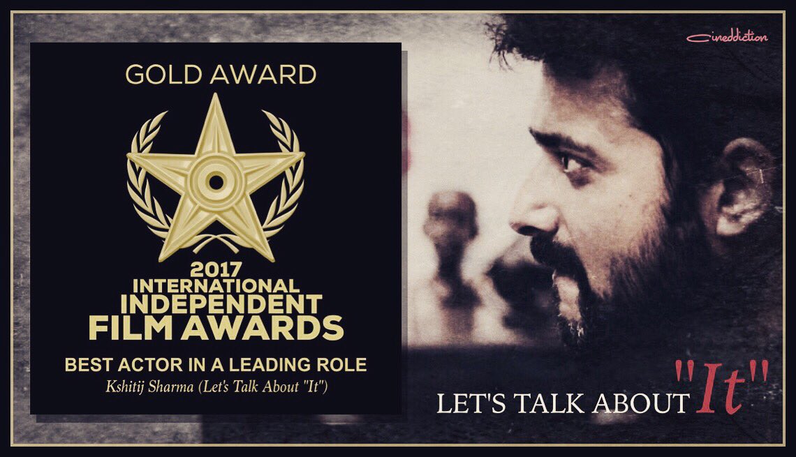 Cineddicts's tweet photo. @_KshitijSharma_ wins The Best Actor award for #LTAI at The International Independent Film Awards #SupportIndieFilm #award #IndianCinema https://t.co/m9yfUlelzk