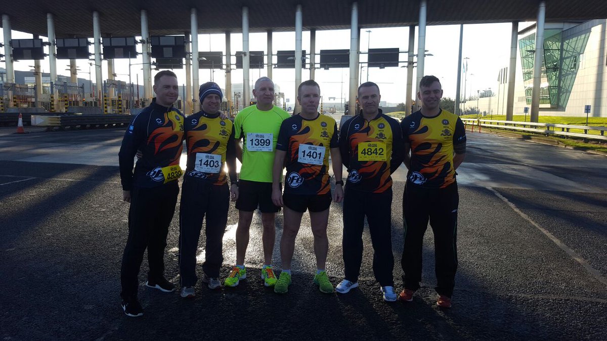 DubFireBrigade's tweet photo. Our DFB runners are all set for the @UndergroundRuns in aid of @FocusIreland #tunnelrun2017. Remember the port tunnel closed until 3pm today https://t.co/zPRNB9EruV