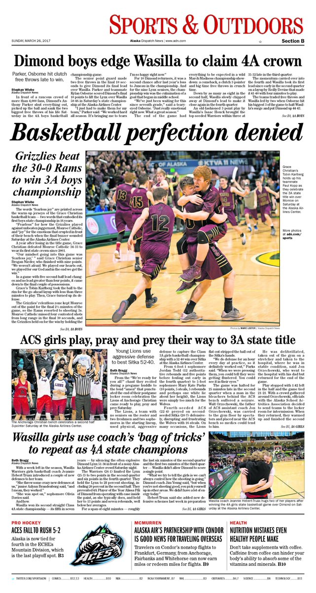 Sunday's Sports cover