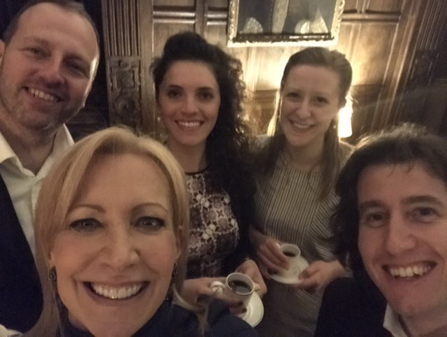 Selfie with the ORA team! Absolutely wonderful evening yesterday at the #ORA100 club dinner at Queen's College Cambridge with <a href="/ORAsingers/">ORA Singers</a>
