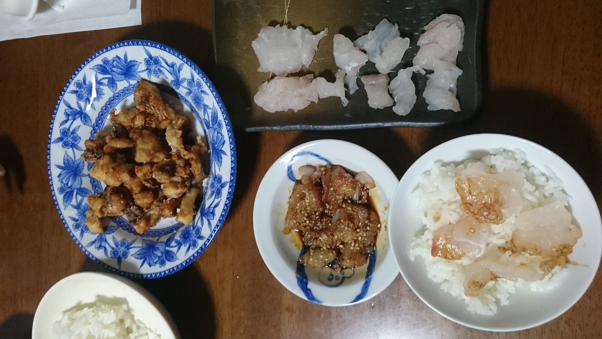 我儘な膝小僧 A Twitter 玄海灘で釣ったマダイとアオハタ キハタ アオナ とレンコダイ マダイはまず刺身 に それをだし醤油とスリゴマで和えて愛媛南部風鯛めしや大分の 琉球 風に さらに皮や小さい切り身は唐揚げに これは旨い アオハタも刺身に 流石ハタだけ 我儘な膝小僧 A Twitter 玄海灘で釣ったマダイとアオハタ キハタ アオナ とレンコダイ マダイはまず刺身 に それをだし醤油とスリゴマで和えて愛媛南部風鯛めしや大分の 琉球 風に さらに皮や小さい切り身は唐揚げに これは旨い アオハタも刺身に 流石ハタだけ