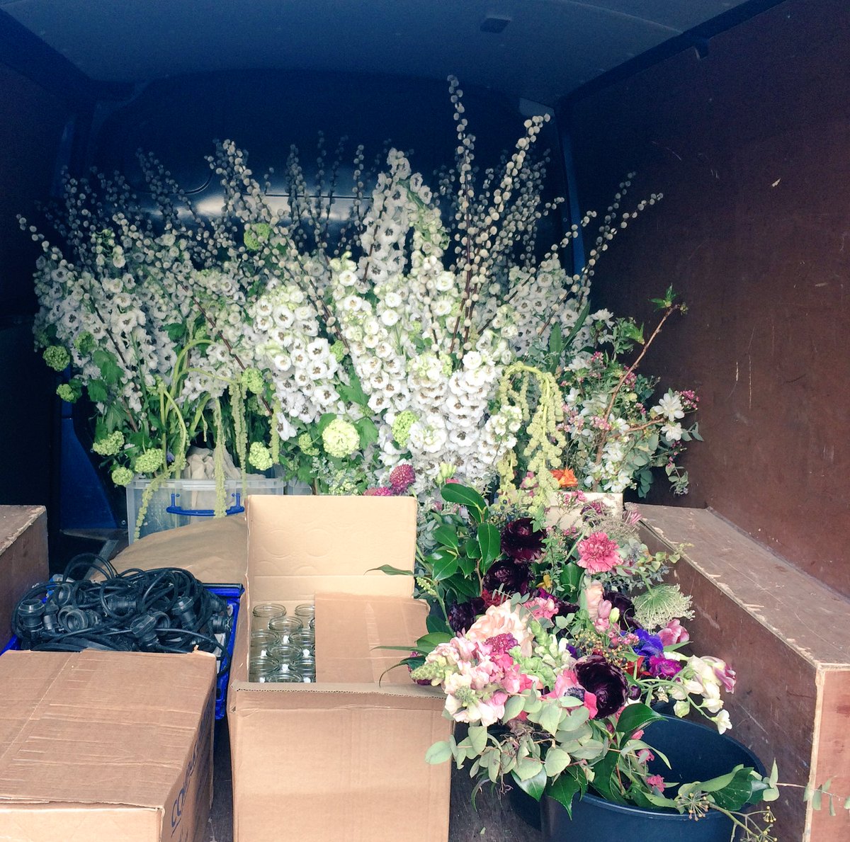 LisaJHarris's tweet photo. "We can give you some flowers" they said. Utterly blown away by @RebelRebelE8 generosity for our @ScotchandGinger @Bromley_by_Bow fundraiser https://t.co/tFUXNef3h0