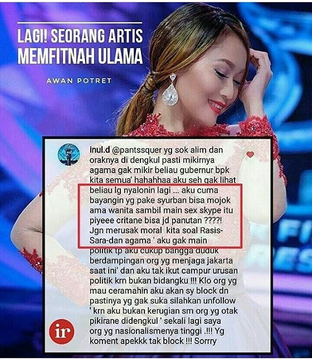bekerja2's tweet photo. Jangan memfitnah, sebut siapa yg bersorban yg anda maksud kalau berani @daratista_inul #BoikotInulDaratista https://t.co/RqV0IJcZ4r