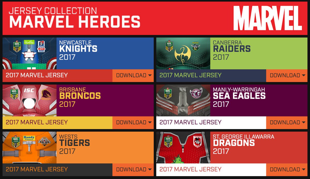 azsportza's tweet photo. SIX of NINE @ISCSport #ISCMarvelHeroes jerseys are out on #NRLWallpapers. Download your’s here: https://t.co/7u8kYkgDnX #NRL https://t.co/zkywwGEPc5