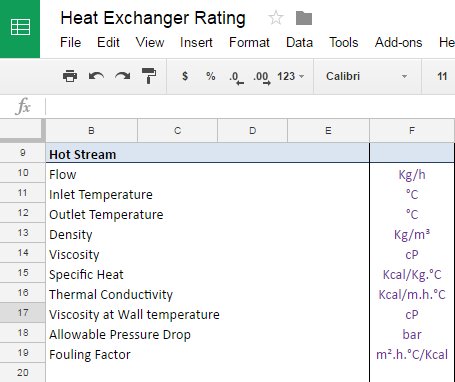 CheCalc's tweet photo. Google Sheet added for heat exchanger rating at https://t.co/PN3Uopix3O https://t.co/q2RDRN8gJw