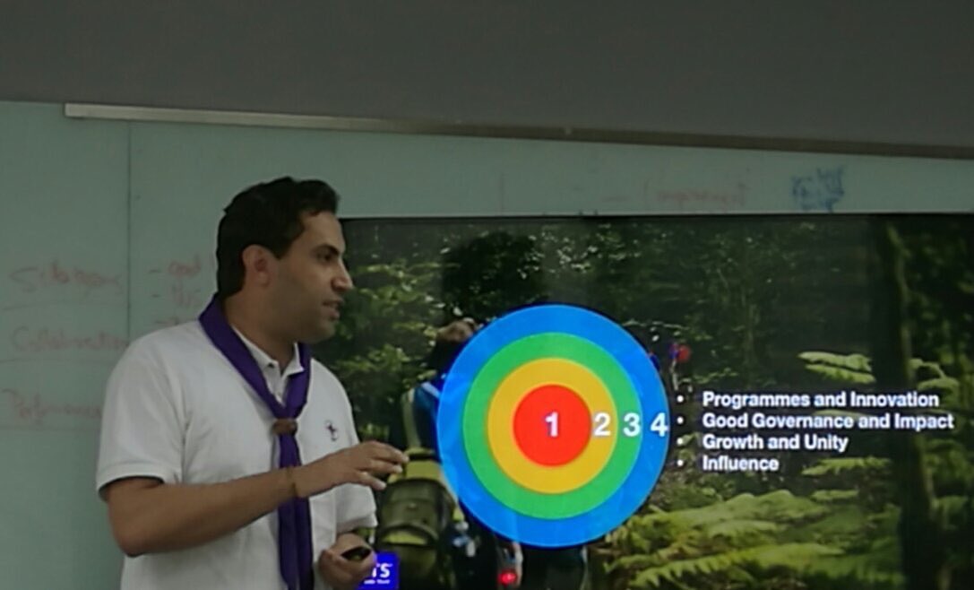 worldscouting's tweet photo. "The only constant is change." - @AhmadAlhendawi, WOSM Secretary General, presents his Agenda for the Revitalization of the #onewsb https://t.co/4qWuTT4VEI