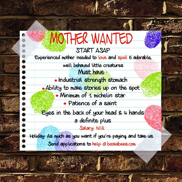 Happy #MothersDay! The #Bookabees weren't really sure what a mother was. After hearing that they’re pretty great, there's an opening for one