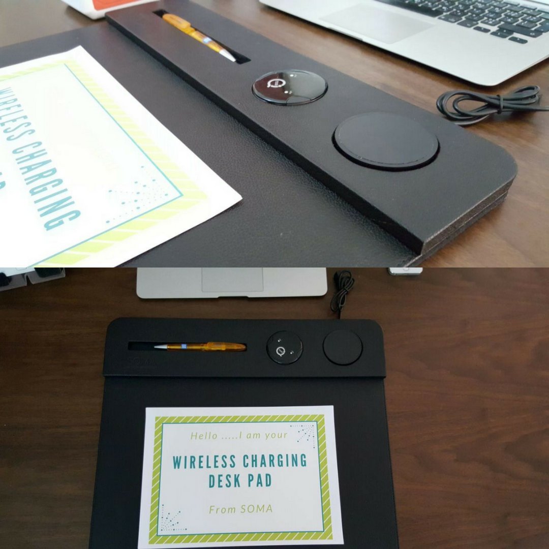 Somadisplay's tweet photo. SOMA Desk Top Pad with wireless charge function.
@somconnect #soma #wireless #wireless_charger #desktop #smat_office #smart_desk #workspace https://t.co/cCbO9SLvgc