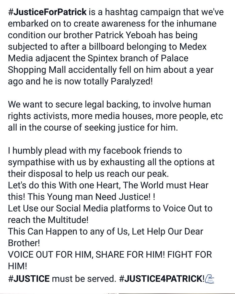1Real_Bee's tweet photo. We need our twitter voice in this. Facebook can't do this alone. Pls guys RT #JUSTICEFORPATRICK https://t.co/gi684nEB2K