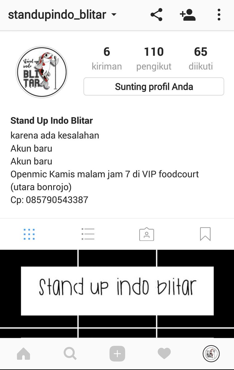 Tolong follow in boleh dong!! Mimin minta tolong follow instagram baru kita @standupindo_blitaryokss!! 
Yg lama gk bisa kebuka (rusak)