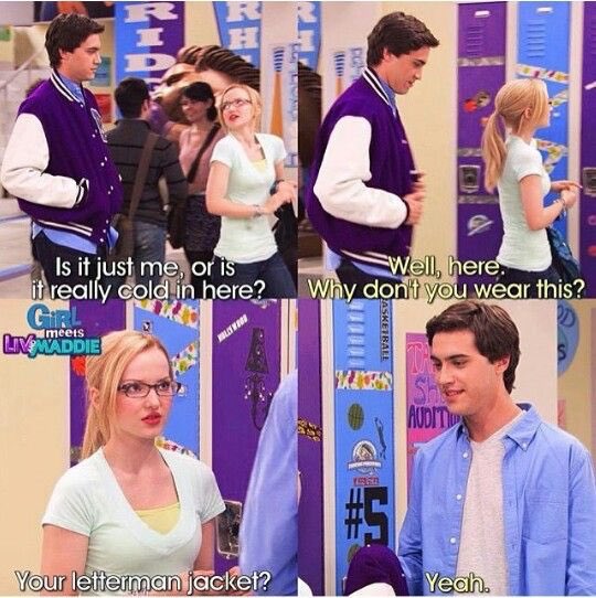 When I give my letterman jacket to @TheTwinMaddie