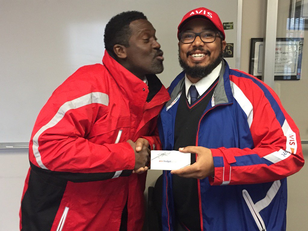Kent Lewis was so happy to celebrate 5 years he wanted to give <a href="/blackei225/">keith blackwell</a> some love. We love you Kent! @GoAvisBudget