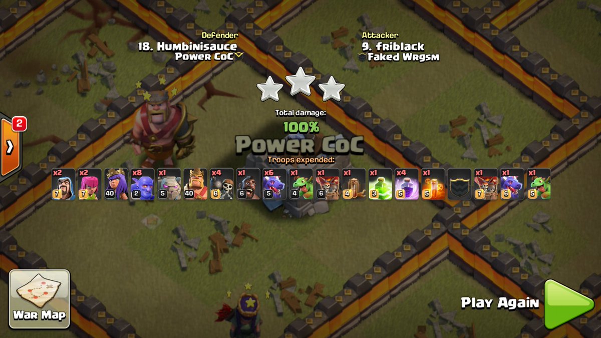 failferdi_faked's tweet photo. C'mon boys lets keep smashing. Gonna be a close oneπ @RealPowerCoC @FakedWargasm @ChampsWarLeague #fearFW π¦π¦π¦ https://t.co/mKSQSCZMsZ