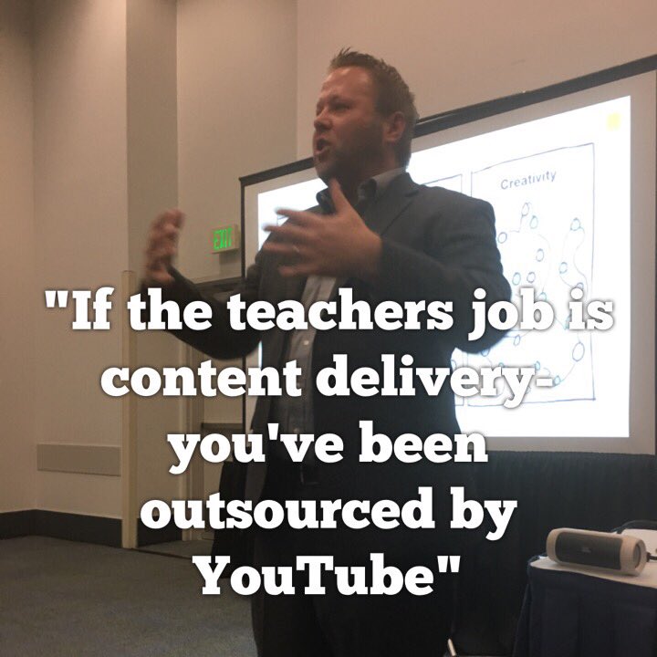robpennington9's tweet photo. "If Ts job is just content delivery, you've been outsourced by YouTube" via @thomascmurray #empower17 https://t.co/77E3KF017W