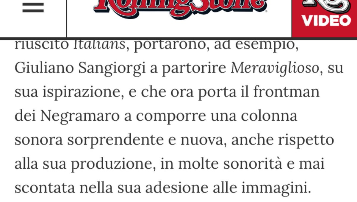 Negramaro's tweet photo. Grazie a @BorisSollazzo @RollingStoneita per queste belle parole  sulla colonna sonora di #NoneUnPaesePerGiovani https://t.co/6LHwzf2BuU