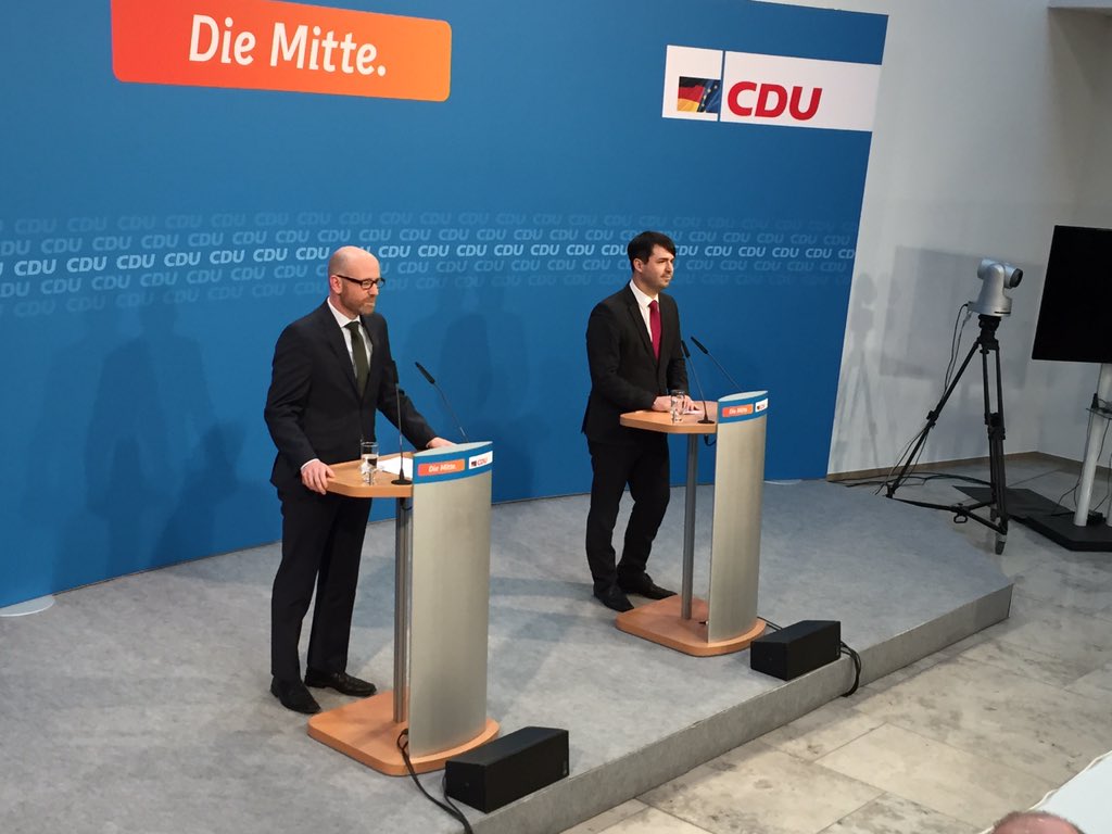 CDU's tweet photo. .@petertauber: Guter Tag für das Saarland, schöner Tag für die @CDU! #ltwsaar17 #ltw17 https://t.co/QlYK6nrM8s