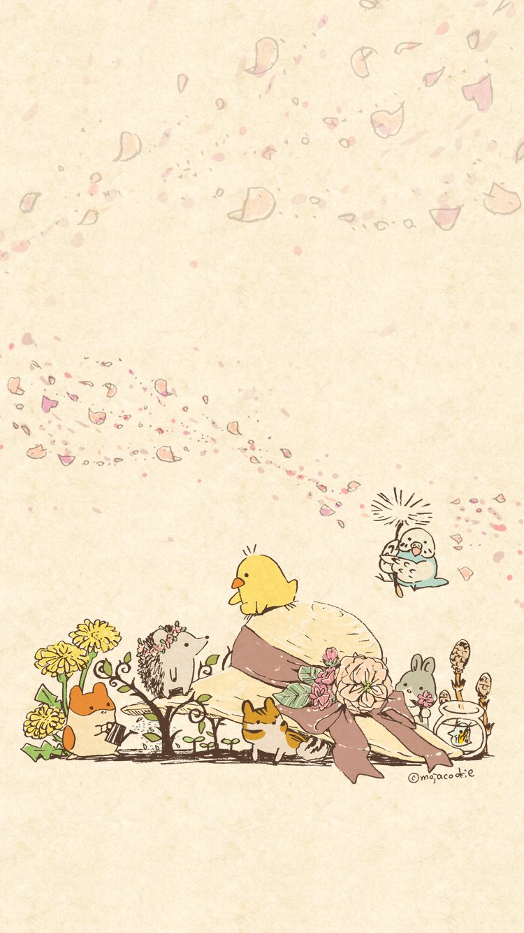 もじゃクッキー 福岡個展12 14 春っぽい待ち受け画像作りました バランスを調整した2種をご用意しましたので お手持ちのスマホに合わせてみてくださいな どうぶつさん 待ち受け 壁紙 T Co Airb5qgwvo Twitter