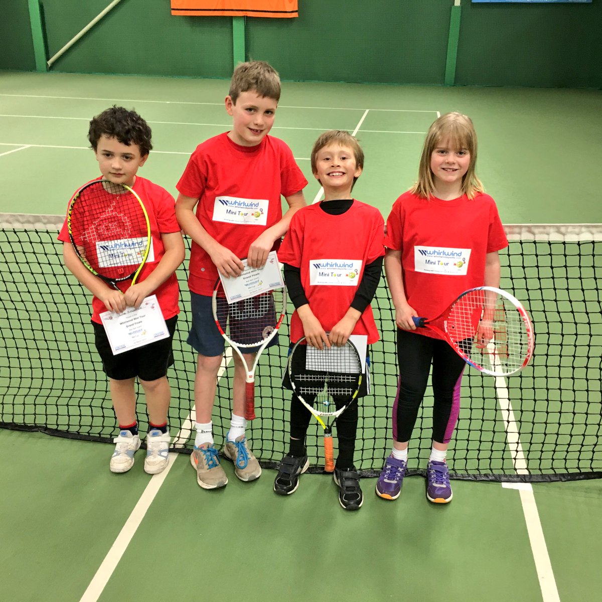 exetergcc's tweet photo. Well done to Luke, George, Ed and Jaz who played brilliantly in the 8&amp;U @DevonLTA @whirlwindMT finals this morning. #FutureChampions https://t.co/mpBx72ZSth