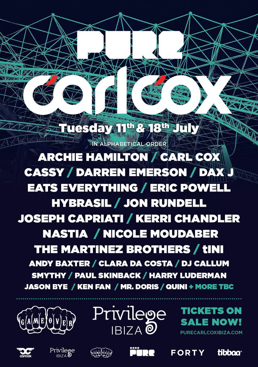 tilllatespain's tweet photo. Pure @Carl_Cox llega a @privilege_ibiza https://t.co/2qsRVXSIOH #repasosemanal https://t.co/cRb4FfPOu9