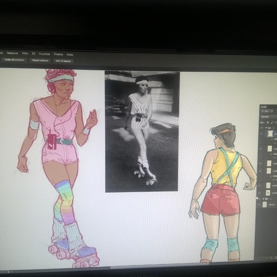 TheMeeDes's tweet photo. Sunday afternoon sketchin' π #myArt #themeedes #workingprogress #70s #80s #rollerskate #sketch https://t.co/2ukoT1nWVm