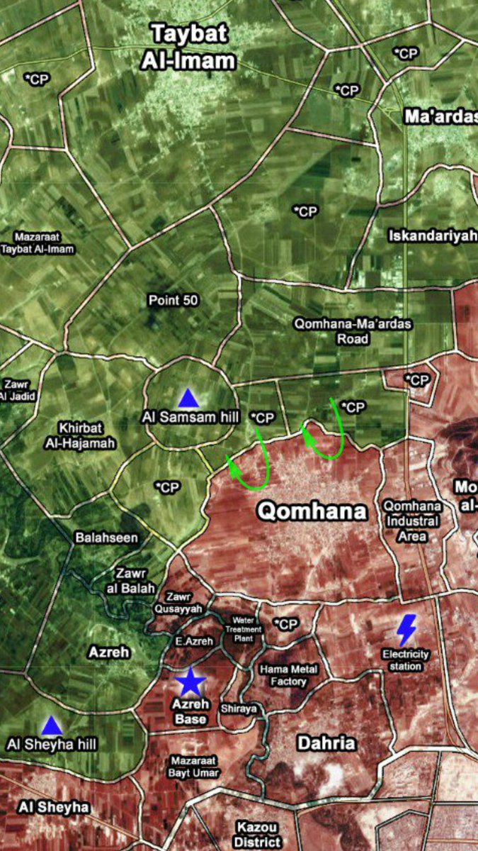 Image result for syria hama offensive qomhana map