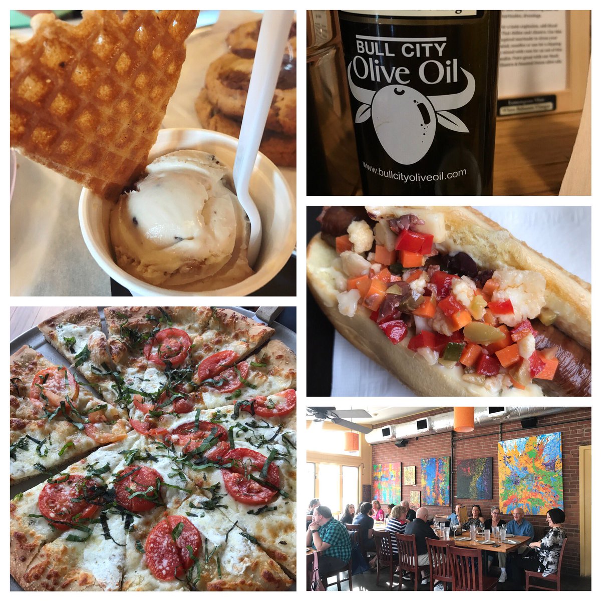 bitesofbullcity's tweet image. We had a blast visiting 8 local restaurants and shops during our latest #durham food tour! Can you tell? 🍨🍕🌭🥂🍽