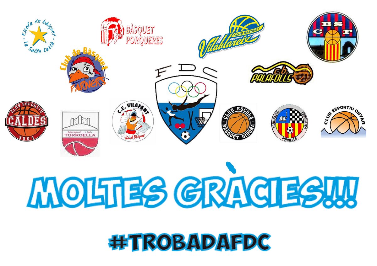 FDCbasquet's tweet photo. Mil gràcies a tothom qui ha fet possible la #TrobadaFDC ! Equips, clubs, pares, mares, entrenadors/es, jugadors/es i voluntaris! https://t.co/SN0DIjff9i