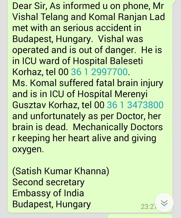 AdarshPuthran1's tweet photo. @SushmaSwaraj @IndiaInHungary Ma'am pls help and do the needful. Immediate attention from Indian embassy is required. https://t.co/WOtuOxrj88