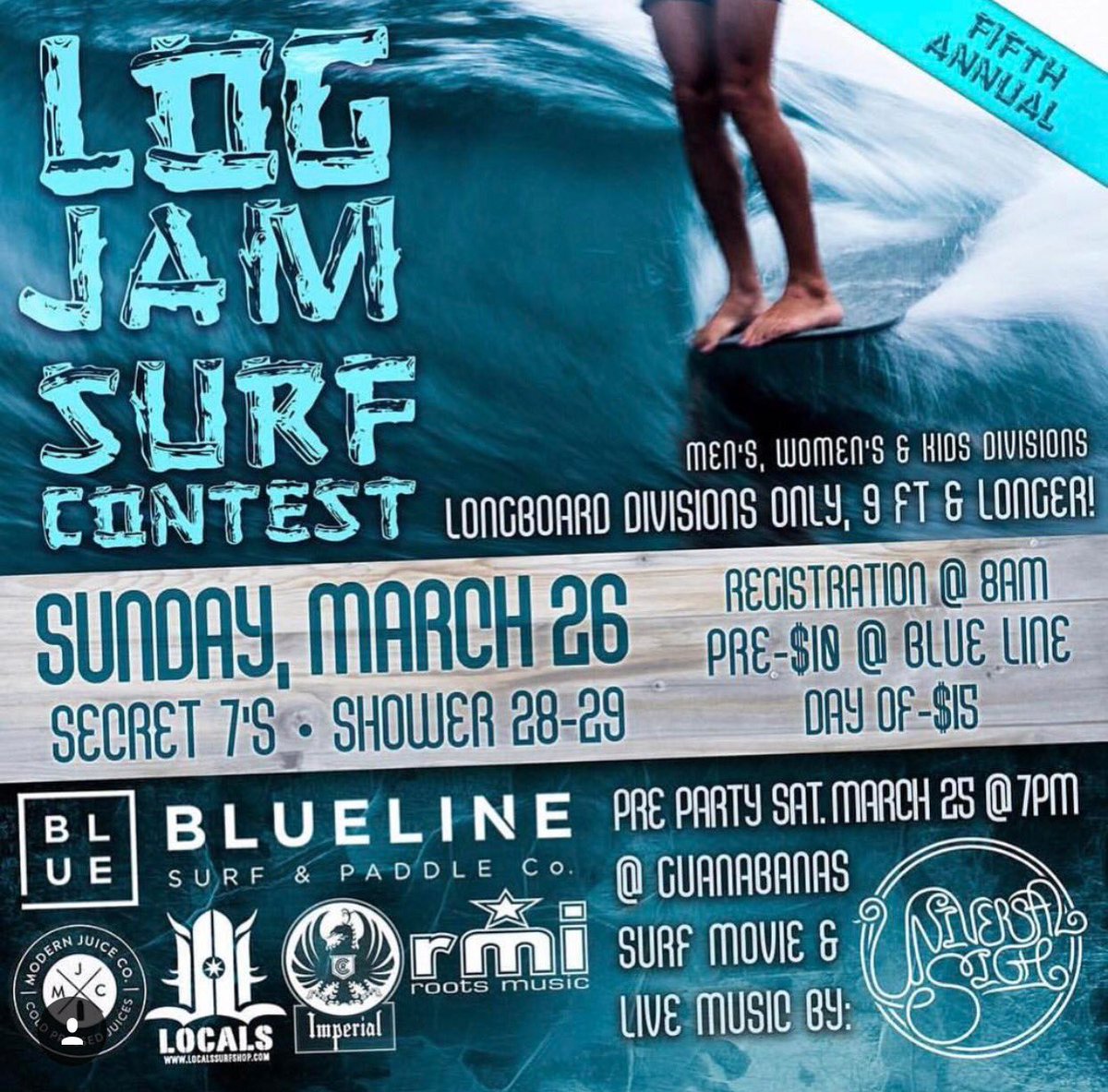 AtlanticCurrent's tweet image. Log Jam today at Secret 7&apos;s! @guanabanasjup @ModernJuiceCo #logjam #jupiter #southflorida