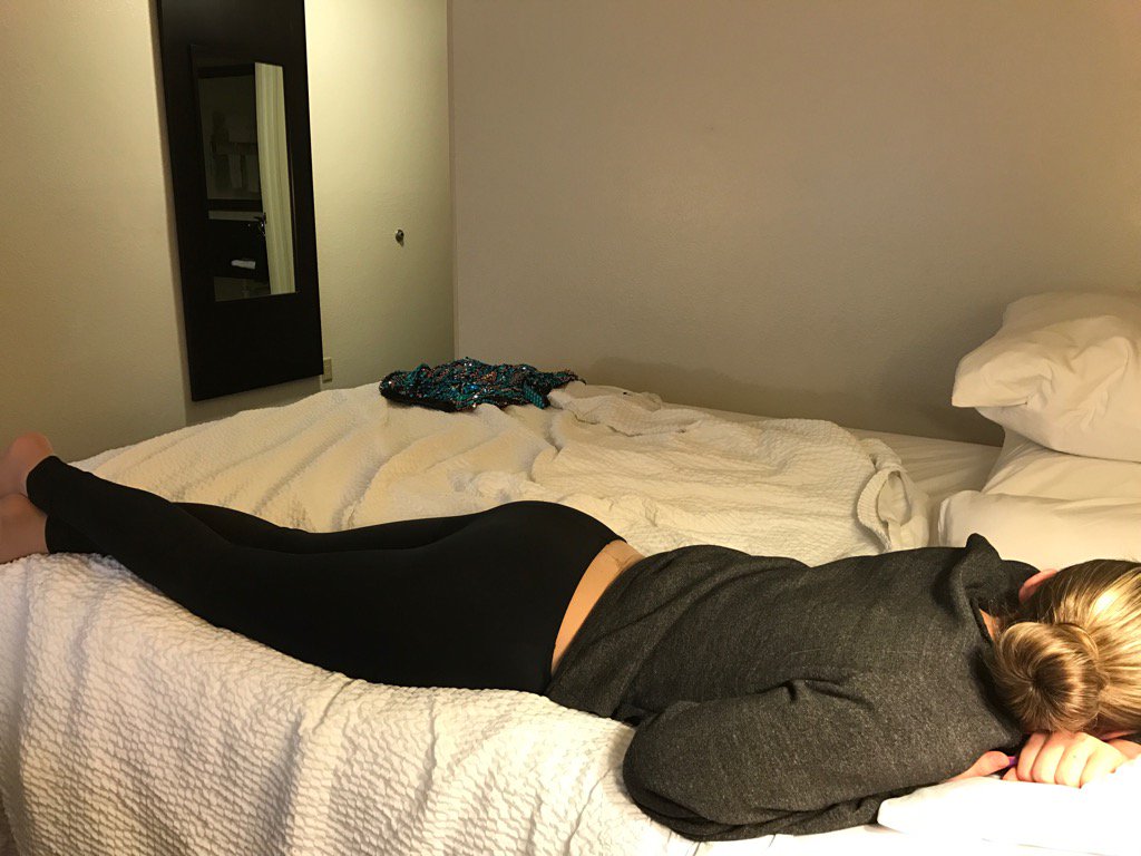 LeslieMershon's tweet photo. When your girl @allymershy dances until 10pm last night & has to report this morn @ 6:30am #dancelife #7down1togo๐๐ป https://t.co/W7COcGLHma
