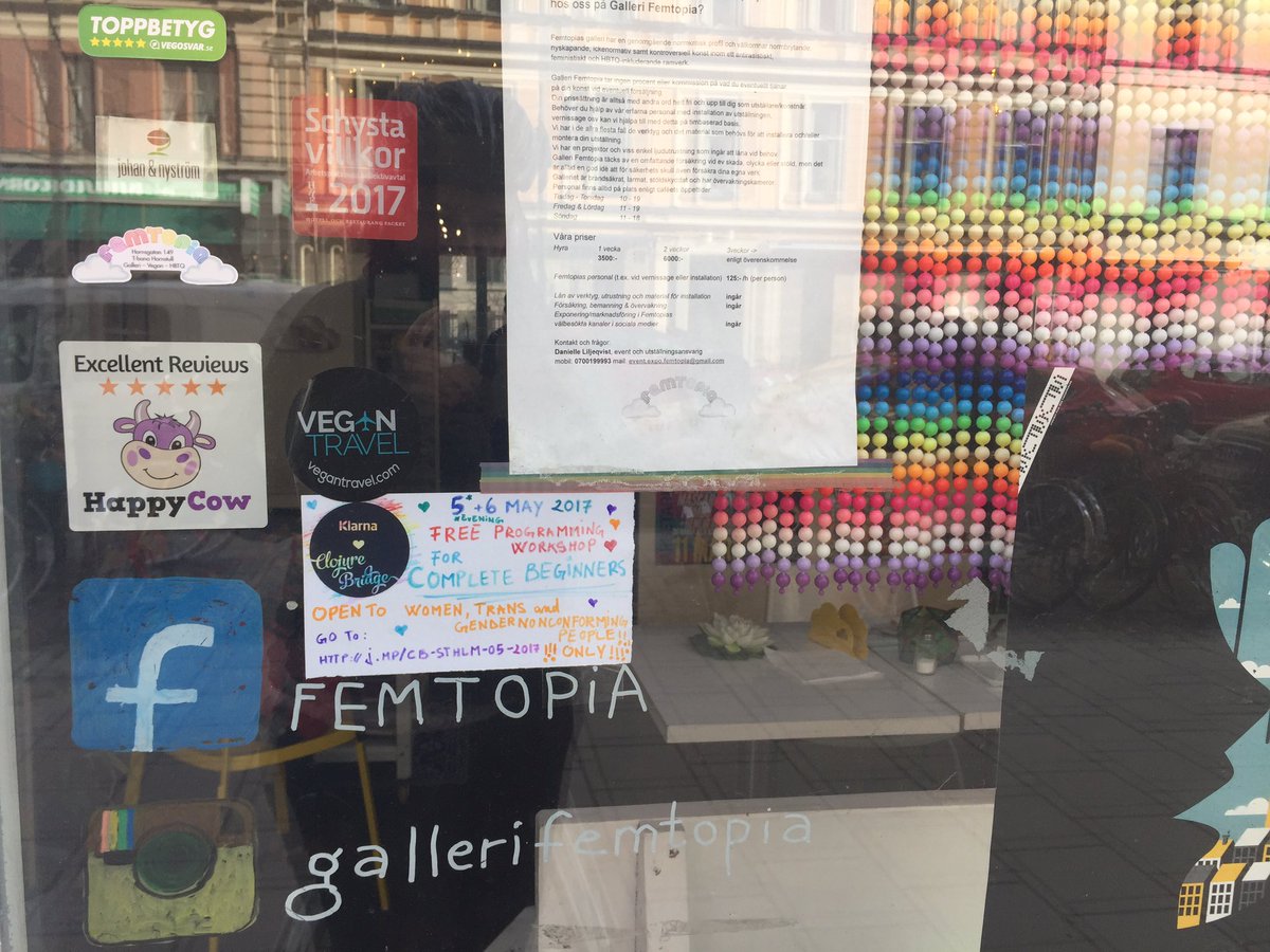 ClojureBridgeSE's tweet image. Thanks femtopia for helping to spread the word! m.facebook.com/femtopia/ #femtopia #Sthlm #ClojureBridge
