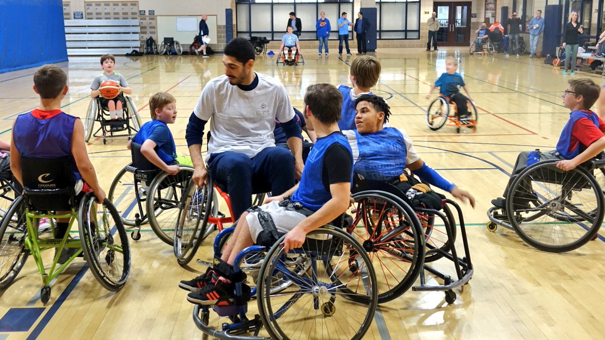okcthunder's tweet photo. Enes Kanter gets inspired by wheelchair hoopsters! Watch this from his recent day with @OKASAsport https://t.co/EKh0xnx36p https://t.co/ANj5zXVJps