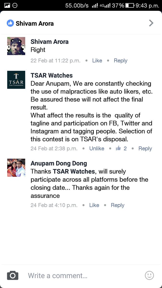 ANUPAMINUVA's tweet image. @tsarwatches 
#ScamBusted #RiggedContest #FakeWinner
Read on
m.facebook.com/story.php?stor…
@lavishkumar_17 @Ramprasad43 @sayan989 @Being_Srikanth