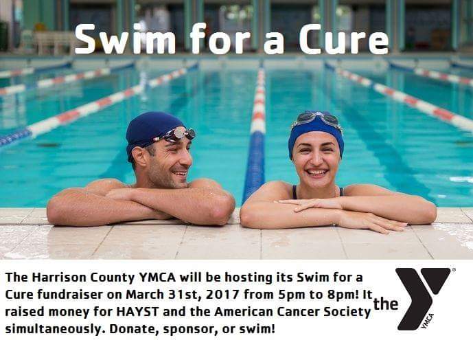 HarrisonCountyY's tweet photo. Second Annual Swim for a Cure is on Friday, March 31st from 5pm-8pm! Donate today! https://t.co/doG8JQ3az9 #YMCA #SwimForACure https://t.co/32EmCVMhQs