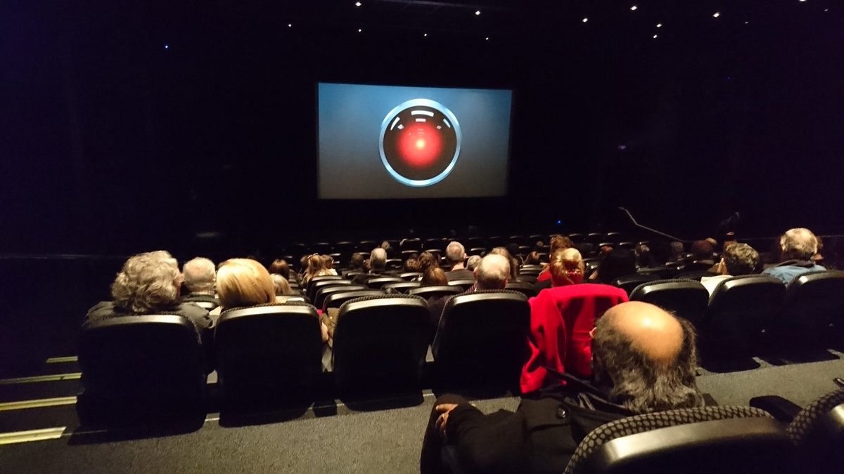 SentFilmFest's tweet photo. The Hal 9000 and @TamelaMaciel introducing the final film of our festival 2001: A Space Odyssey this morning, thank you to you both https://t.co/p8CefawSKU