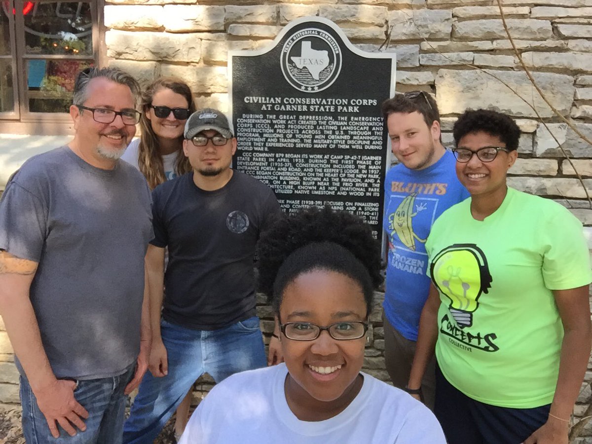 ccaesar02's tweet photo. Taking a minute to honor the Civilian Conservation Corps and the work they did building Texas State Parks. @CityYearSA @AmeriCorps https://t.co/RsgfoDIsag