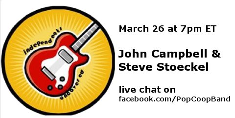 Tonight 7PM ET: John Campbell (Independents Uncovered) w Steve in live TelePop on #songwriting #popmusic &amp; more. ow.ly/luCU30agris