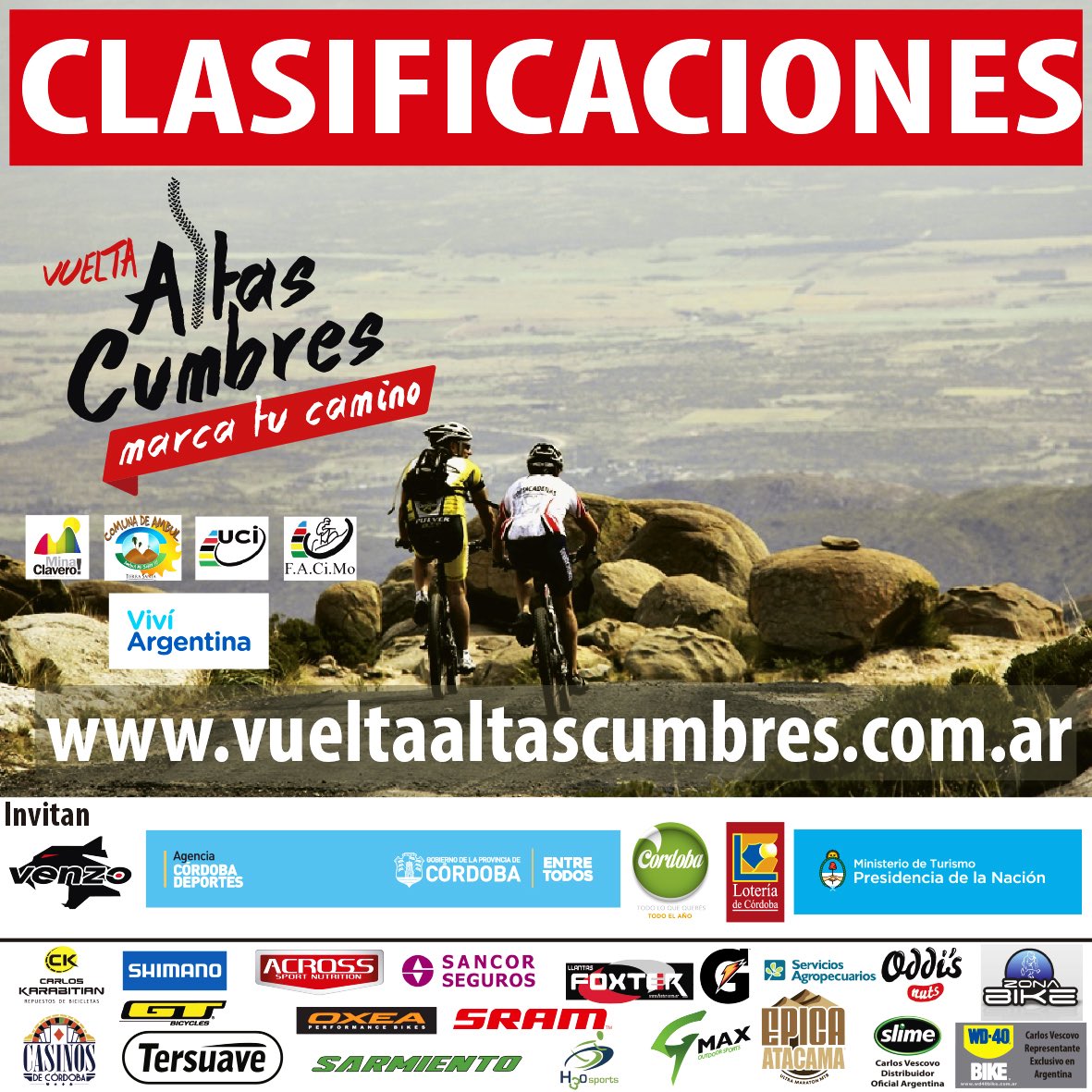 VueltaAltasCumb's tweet photo. Mirá tu clasificación en tiempo real a través de nuestra pagina!
#cordobaturismo #cordobadeportes #turismoargentina #venzoarg #minaclaveroo https://t.co/t81bMK2StS