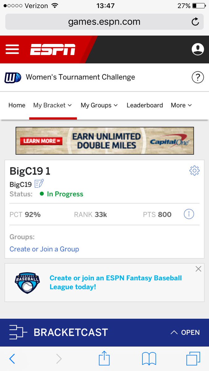 DCanyon22's tweet photo. Atleast my woman's bracket is solid this year... https://t.co/o3jEA4LSbI