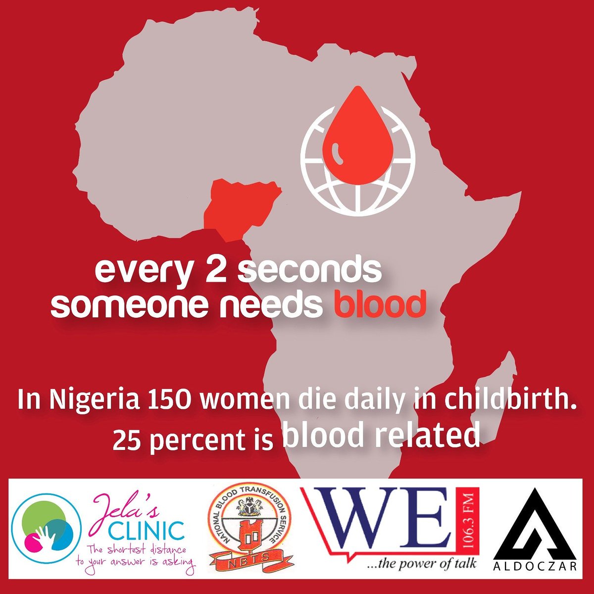 JelasClinic's tweet photo. One day a child will smile and feel the warmth of a mother simply because YOU donated blood to save Mama's life at child birth. Be a #JCBD https://t.co/GWKLKvmi1Z