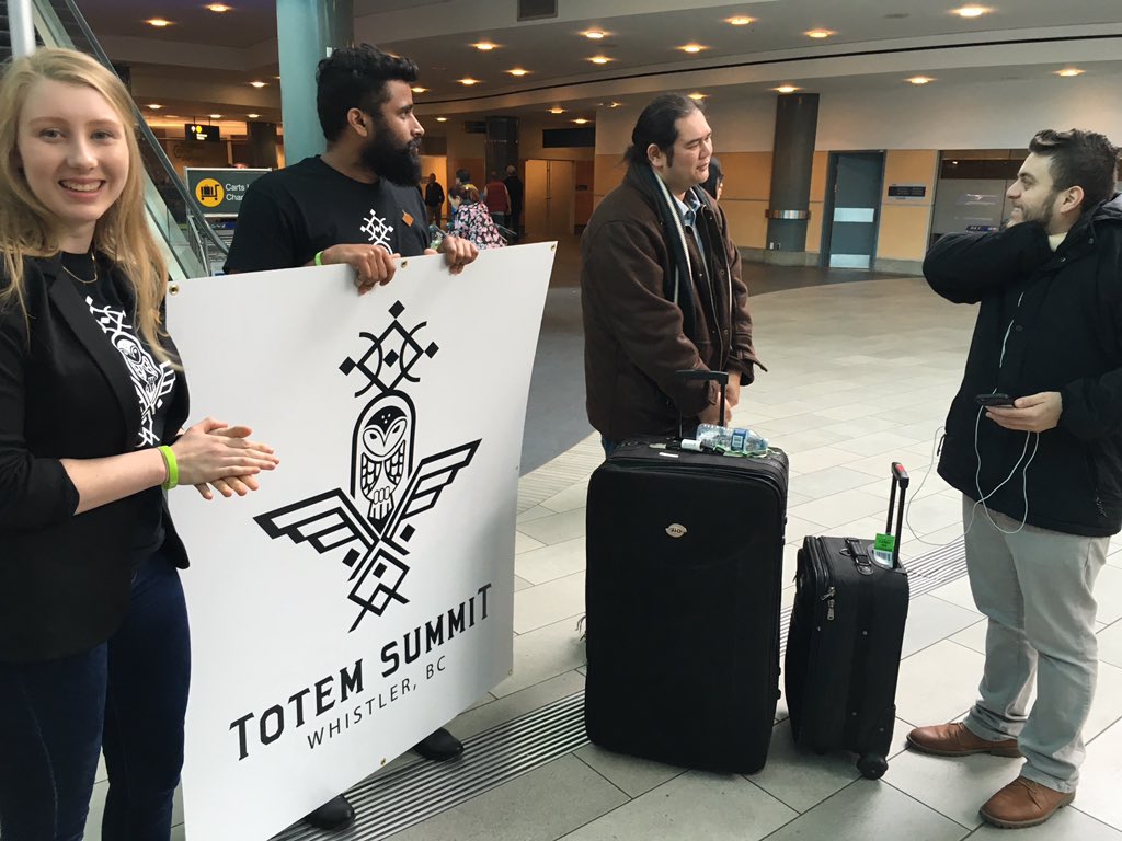 kurtisstewart's tweet photo. @TotemSummit @yvrairport holy cow, never mind. Found the "tiny sign". https://t.co/J8tgYVhAQn