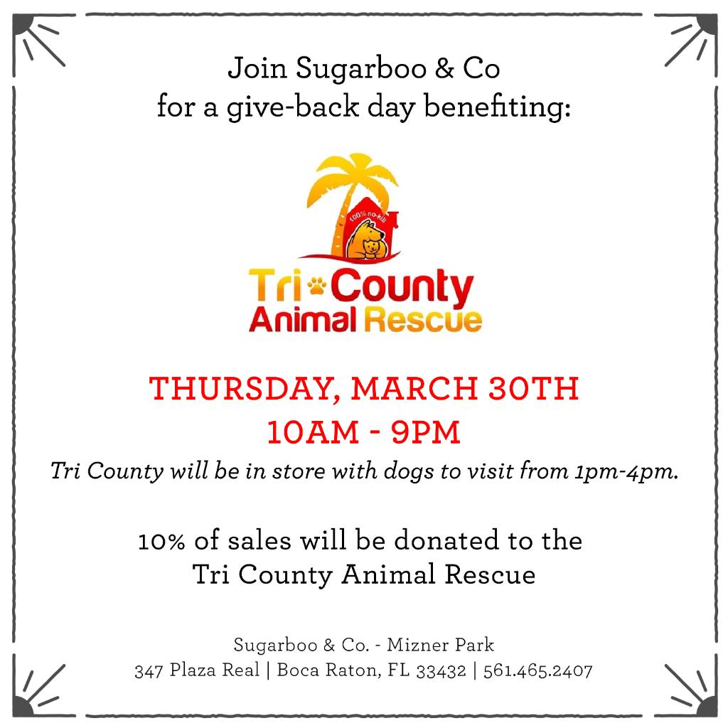 Shop for a Cause <a href="/SugarbooandCo/">Sugarboo & Co.</a> on Thursday, March 30th!
