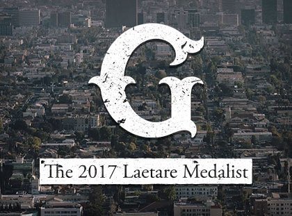 NotreDame's tweet photo. Meet Fr. Greg Boyle, the 2017 Laetare Medalist: https://t.co/nIalarCfsu https://t.co/ck12a9gVLS