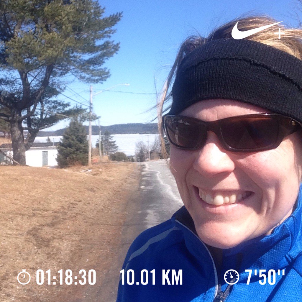 AmyMacAdam's tweet photo. What a beautiful day for a 10k long slow run! @BNMarathon @RunAtCan #westsaintjohn #justwatchme #longrun #running https://t.co/BsQnnslmhW