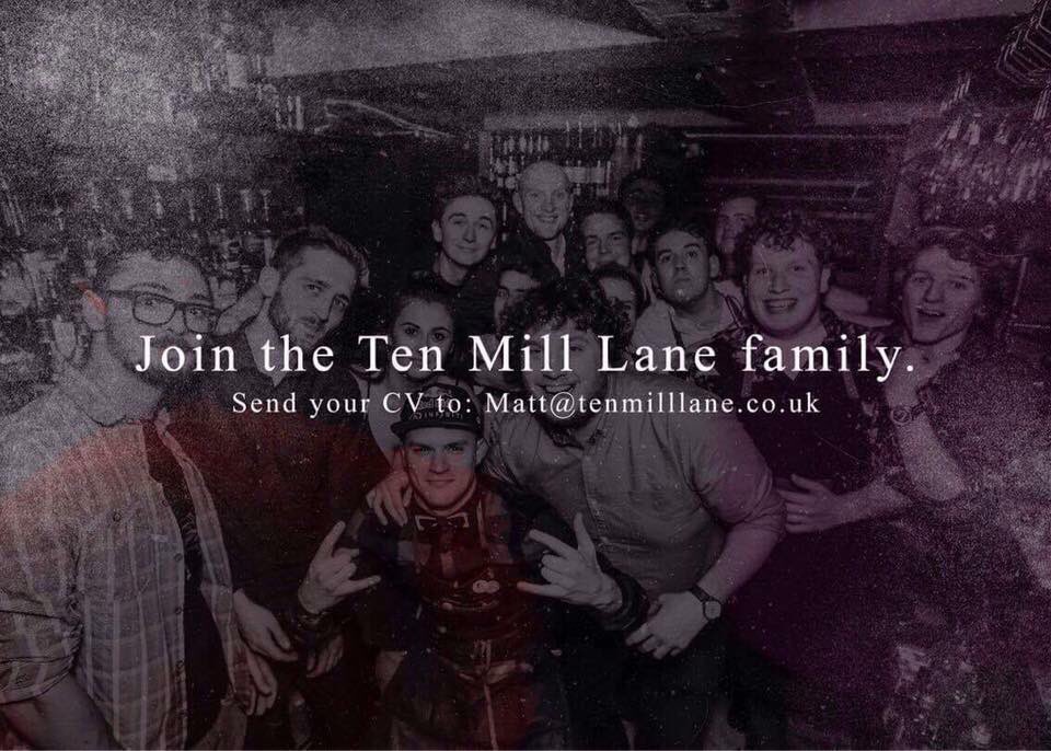 TenMillLane's tweet photo. We are recruiting! 

Join the @TenMillLane family. 

Last chance to send your CV today to Matt@tenmilllane.co.uk 

#YouAreWelcome https://t.co/9Pqz4GPzfl