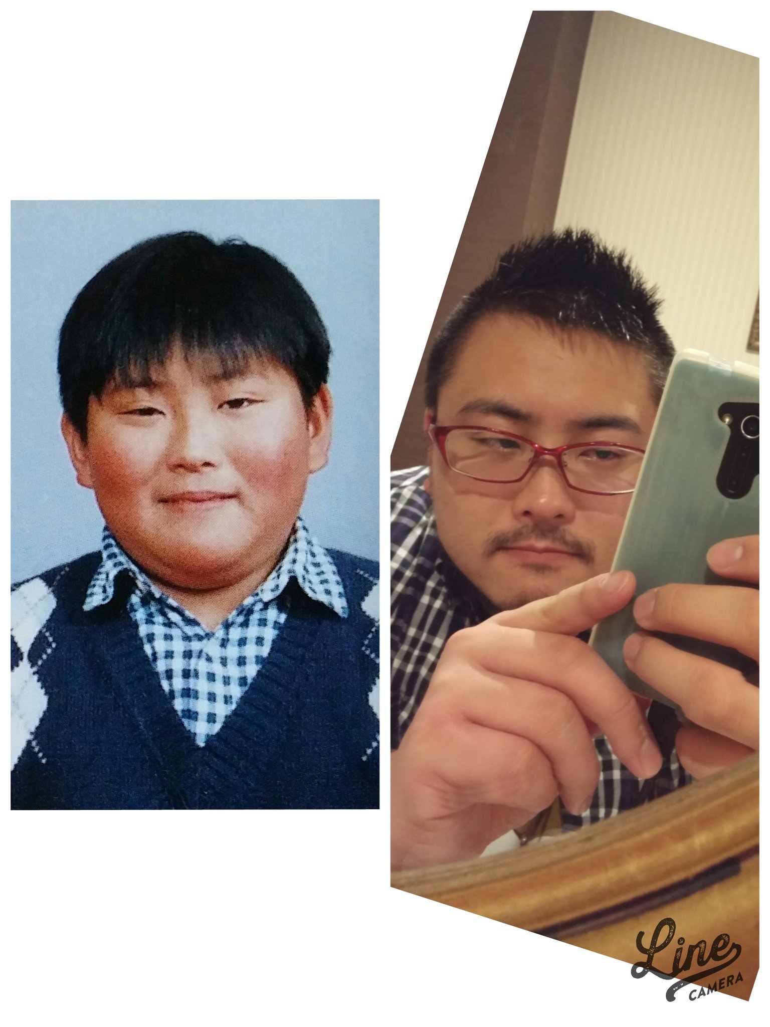 むっく 体重１００キロちょいあった小学生６年生のときの写真見つけたから 先週の仙台の体重１０７キロで自撮りしたのと比較 O 鼻とまゆげは変わらない O T Co D9hbx7wzex Twitter