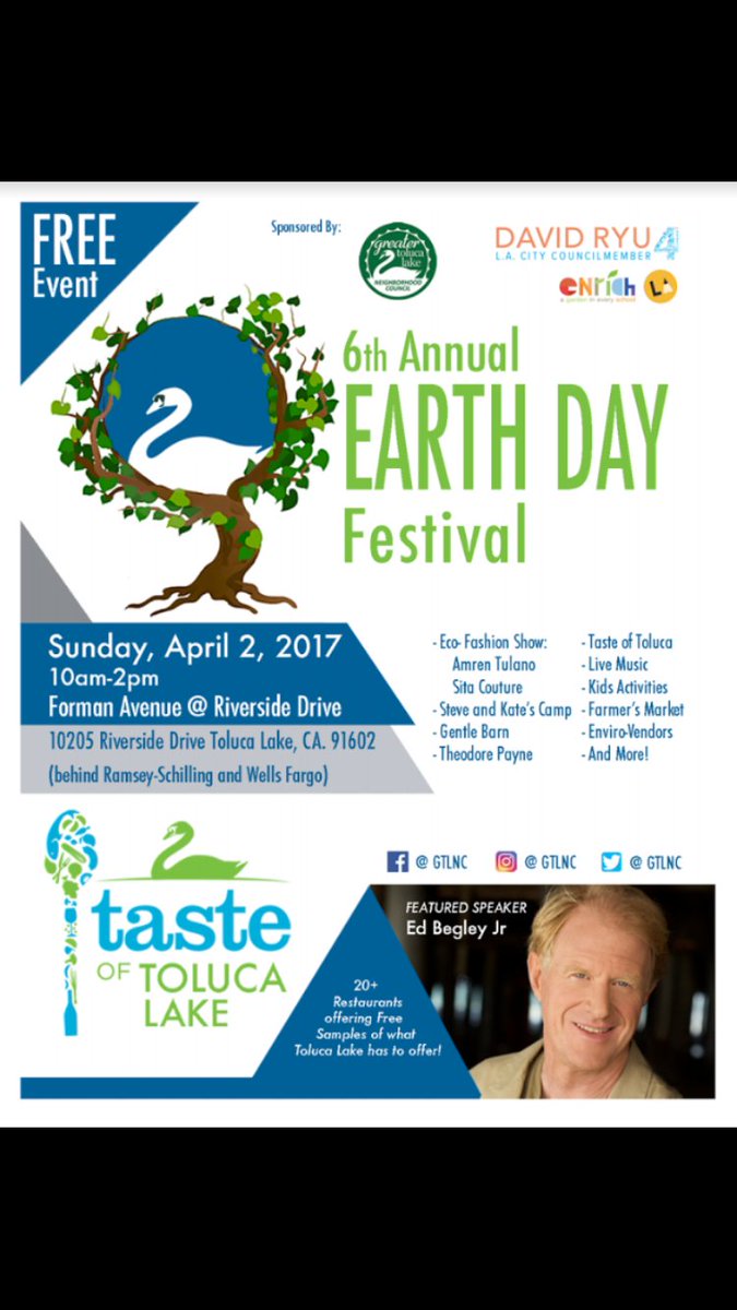 GTLNC's tweet photo. 1 week away! Join us Sunday, April 2nd, 2017. #EarthDay #TasteOfToluca @davideryu @EnrichLA @edbegleyjr https://t.co/LmAeoS0jAY