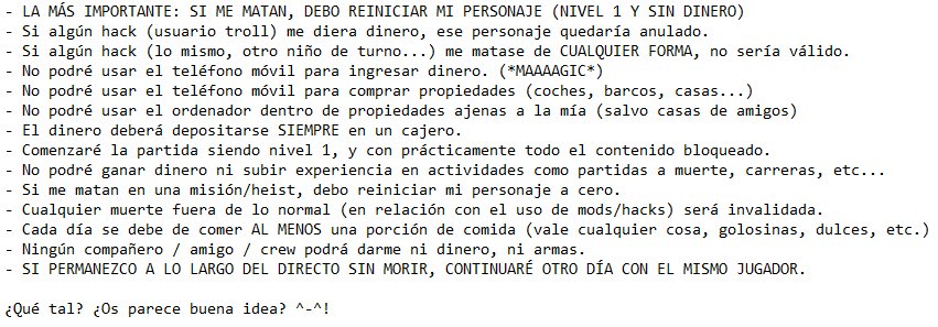 Andryvision09's tweet photo. Vale, en media hora haré el directo. (¡20:15!)
Ya sabéis, GTA Online en modo HARDCORE: me matan, REINICIO personaje.
NORMAS DEL DIRECTO: https://t.co/ZTJDsIT9iW